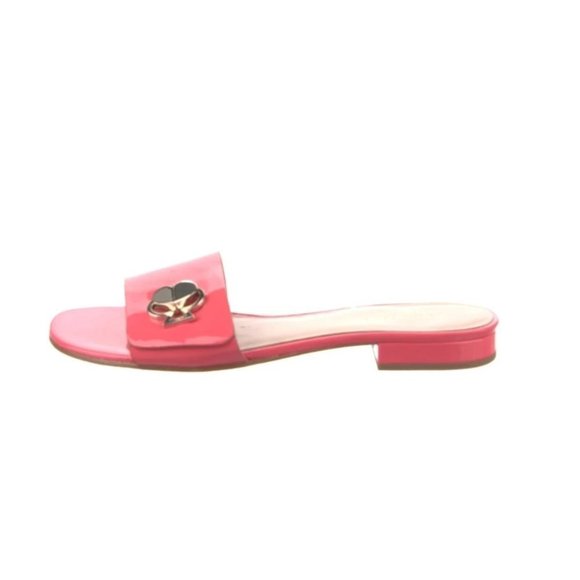 Pink Coral Kate Spade Leather Slides BRAND NEW Size 7 - Picture 2 of 6